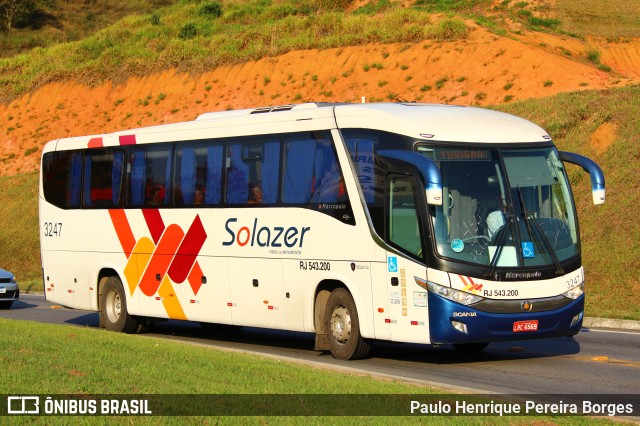 Solazer Transportes e Turismo 3247 na cidade de Aparecida, São Paulo, Brasil, por Paulo Henrique Pereira Borges. ID da foto: 11580798.