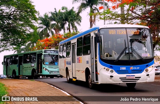 Auto Viação Jauense 3160 na cidade de Jaú, São Paulo, Brasil, por João Pedro Henrique. ID da foto: 11579566.