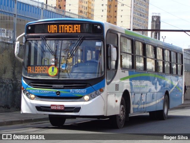 Viação Ponte Coberta RJ 190.107 na cidade de Nova Iguaçu, Rio de Janeiro, Brasil, por Roger Silva. ID da foto: 11580544.