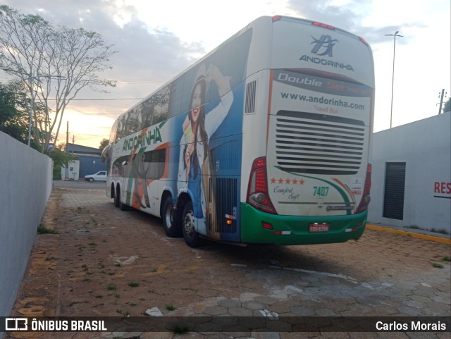 Empresa de Transportes Andorinha 7407 na cidade de Presidente Venceslau, São Paulo, Brasil, por Carlos Morais. ID da foto: 11505406.