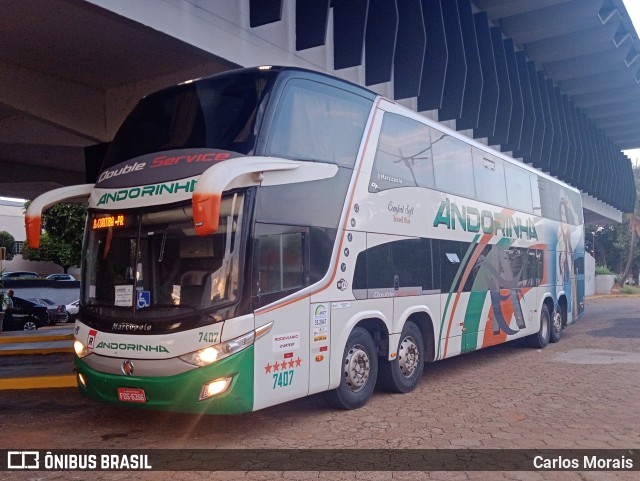 Empresa de Transportes Andorinha 7407 na cidade de Presidente Venceslau, São Paulo, Brasil, por Carlos Morais. ID da foto: 11505402.