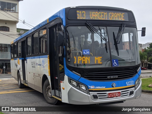 Viação Redentor C47593 na cidade de Rio de Janeiro, Rio de Janeiro, Brasil, por Jorge Gonçalves. Número da foto: #11506467.