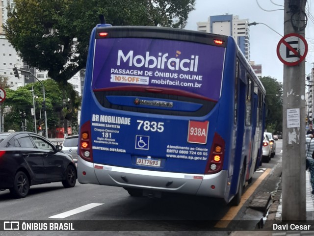 BR Mobilidade Baixada Santista 7835 na cidade de Santos, São Paulo, Brasil, por Davi Cesar. Número da foto: #11506305.