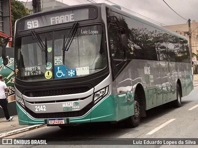 SIT Macaé Transportes 2142 na cidade de Macaé, Rio de Janeiro, Brasil, por Luiz Eduardo Lopes da Silva. ID da foto: 11581733.