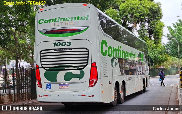 Viação Continental de Transportes 1003 na cidade de São Paulo, São Paulo, Brasil, por Carlos Júnior. Número da foto: #11585739.