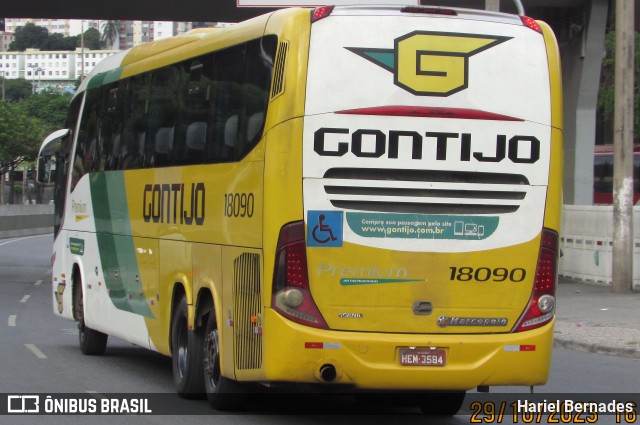 Empresa Gontijo de Transportes 18090 na cidade de Belo Horizonte, Minas Gerais, Brasil, por Hariel Bernades. ID da foto: 11586404.