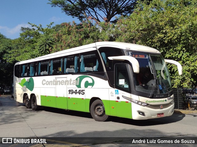 Viação Continental de Transportes 19445 na cidade de São Paulo, São Paulo, Brasil, por André Luiz Gomes de Souza. ID da foto: 11511143.