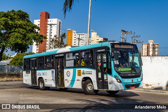 Viação Siará Grande 14502 na cidade de Fortaleza, Ceará, Brasil, por Arianderso Melo. Número da foto: #11509452.