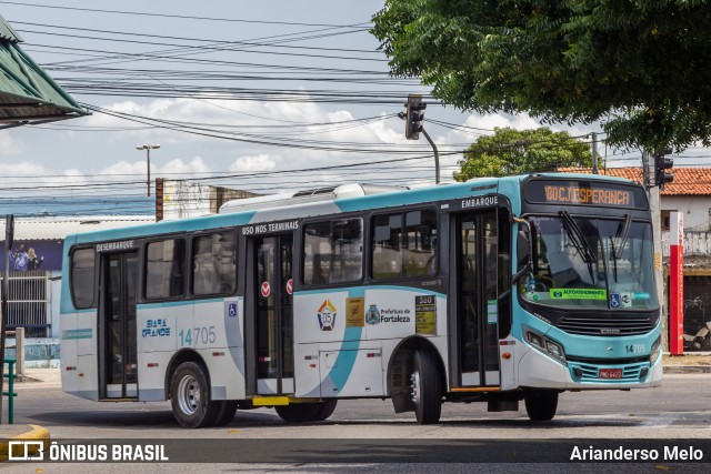 Viação Siará Grande 14705 na cidade de Fortaleza, Ceará, Brasil, por Arianderso Melo. ID da foto: 11509694.