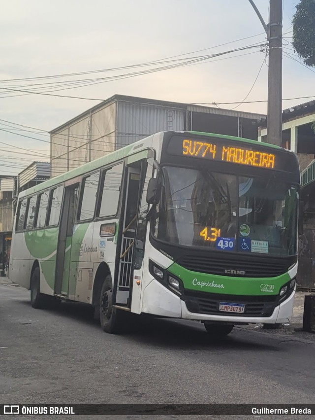 Caprichosa Auto Ônibus C27193 na cidade de Rio de Janeiro, Rio de Janeiro, Brasil, por Guilherme Breda. Número da foto: #11512017.