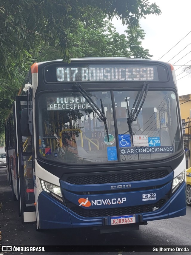 Viação Novacap B51639 na cidade de Rio de Janeiro, Rio de Janeiro, Brasil, por Guilherme Breda. ID da foto: 11513477.