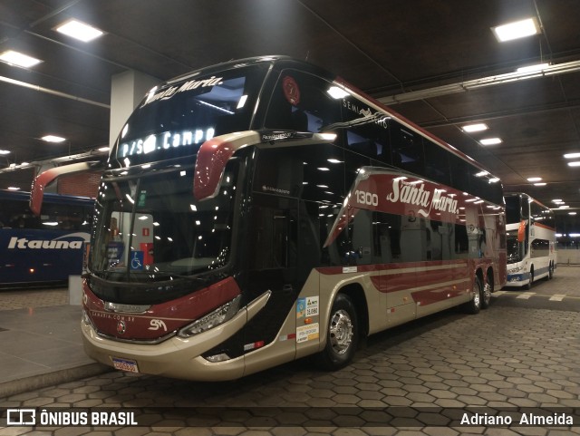 Santa Maria Fretamento e Turismo 1300 na cidade de Belo Horizonte, Minas Gerais, Brasil, por Adriano  Almeida. ID da foto: 11513192.