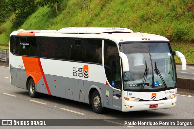 Viação Cidade do Aço RJ 174.025 na cidade de Piraí, Rio de Janeiro, Brasil, por Paulo Henrique Pereira Borges. ID da foto: 11513703.