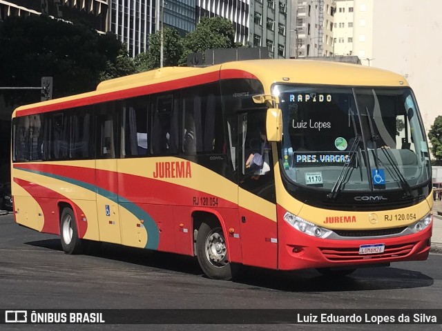 Auto Viação Jurema RJ 120.054 na cidade de Rio de Janeiro, Rio de Janeiro, Brasil, por Luiz Eduardo Lopes da Silva. ID da foto: 11513063.