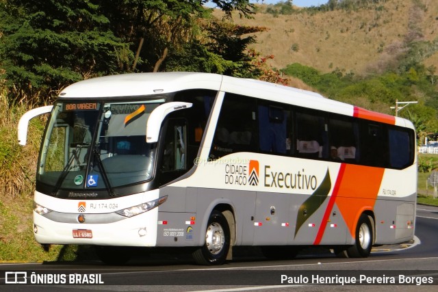Viação Cidade do Aço RJ 174.024 na cidade de Paracambi, Rio de Janeiro, Brasil, por Paulo Henrique Pereira Borges. Número da foto: #11513689.