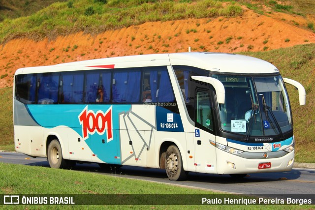 Auto Viação 1001 RJ 108.074 na cidade de Aparecida, São Paulo, Brasil, por Paulo Henrique Pereira Borges. ID da foto: 11513623.