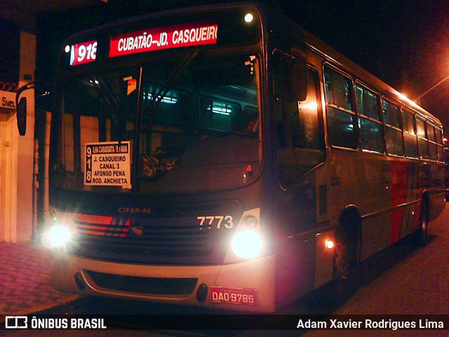 Viação Piracicabana 7773 na cidade de Santos, São Paulo, Brasil, por Adam Xavier Rodrigues Lima. ID da foto: 11513757.