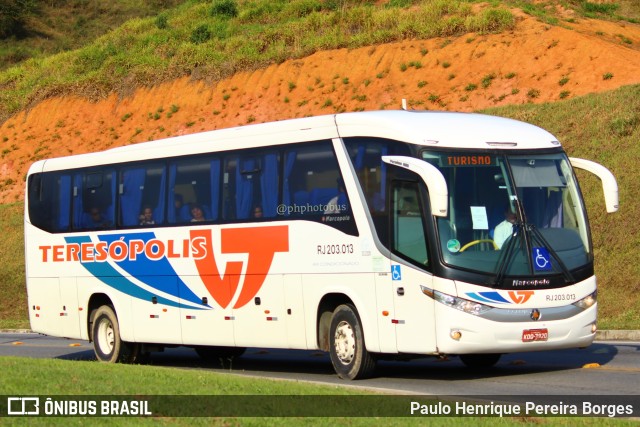 Viação Teresópolis RJ 203.013 na cidade de Aparecida, São Paulo, Brasil, por Paulo Henrique Pereira Borges. Número da foto: #11515441.