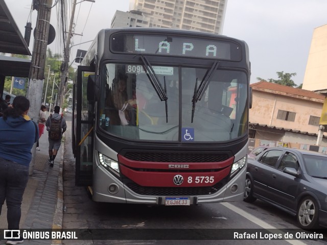 Auto Viação Transcap 8 5735 na cidade de São Paulo, São Paulo, Brasil, por Rafael Lopes de Oliveira. ID da foto: 11516527.