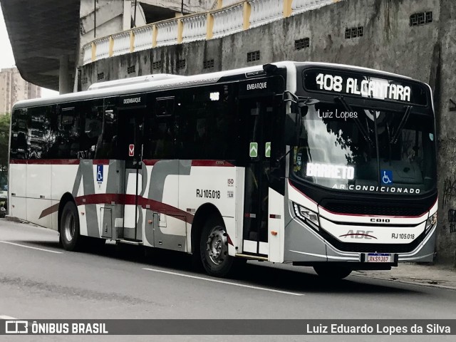 Auto Viação ABC RJ 105.018 na cidade de São Gonçalo, Rio de Janeiro, Brasil, por Luiz Eduardo Lopes da Silva. ID da foto: 11517290.