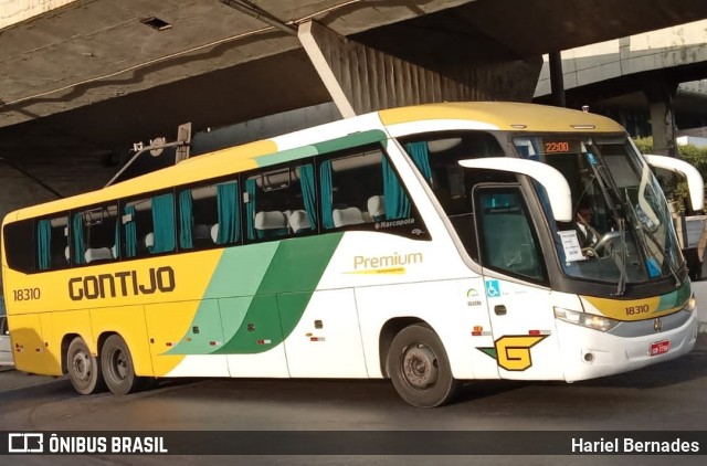 Empresa Gontijo de Transportes 18310 na cidade de Belo Horizonte, Minas Gerais, Brasil, por Hariel Bernades. ID da foto: 11517893.