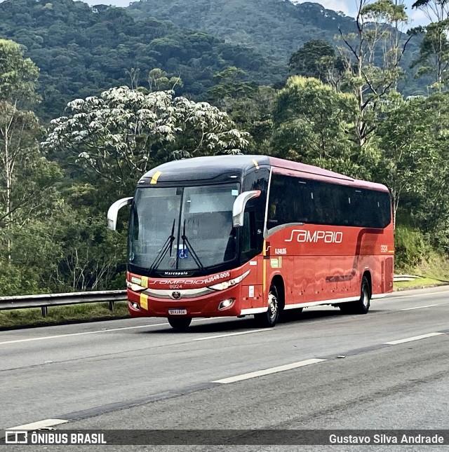 Viação Sampaio 9924 na cidade de Petrópolis, Rio de Janeiro, Brasil, por Gustavo Silva Andrade. ID da foto: 11516595.