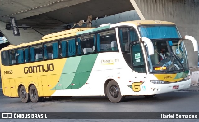 Empresa Gontijo de Transportes 14855 na cidade de Belo Horizonte, Minas Gerais, Brasil, por Hariel Bernades. ID da foto: 11517980.