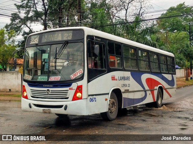 TTL S.A. - Transporte y Turismo Lambaré - Líneas 23-24-31 y 33 0671 na cidade de Limpio, Central, Paraguai, por José Paredes. Número da foto: #11520036.