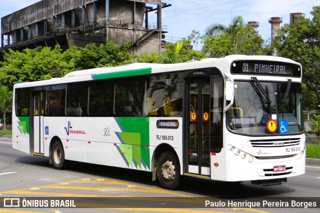 Viação Pinheiral RJ 189.013 na cidade de Volta Redonda, Rio de Janeiro, Brasil, por Paulo Henrique Pereira Borges. ID da foto: 11521345.