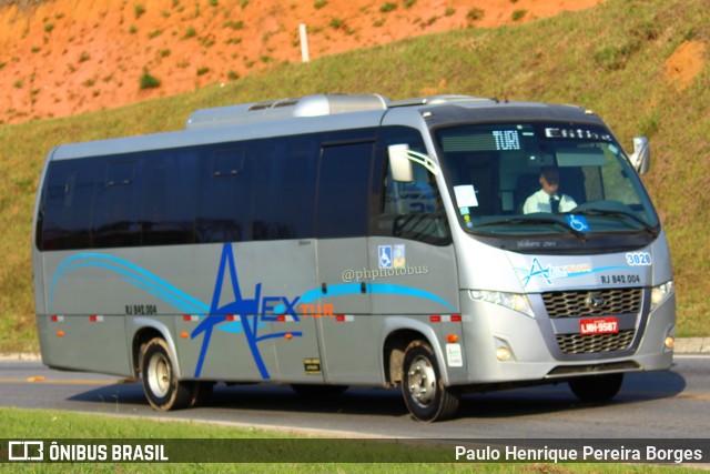 Alextur Transporte e Turismo 3020 na cidade de Aparecida, São Paulo, Brasil, por Paulo Henrique Pereira Borges. ID da foto: 11524191.