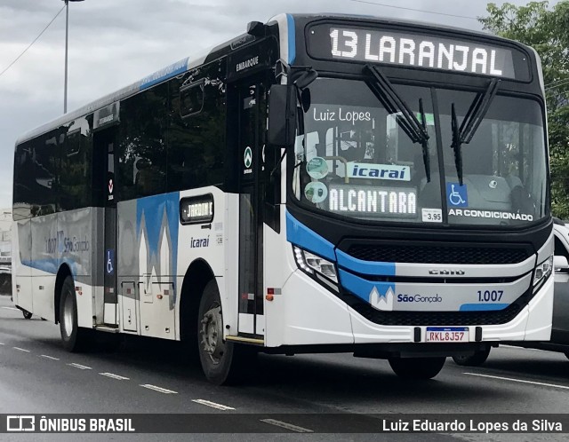 Icaraí Auto Transportes 1.007 na cidade de São Gonçalo, Rio de Janeiro, Brasil, por Luiz Eduardo Lopes da Silva. ID da foto: 11522092.