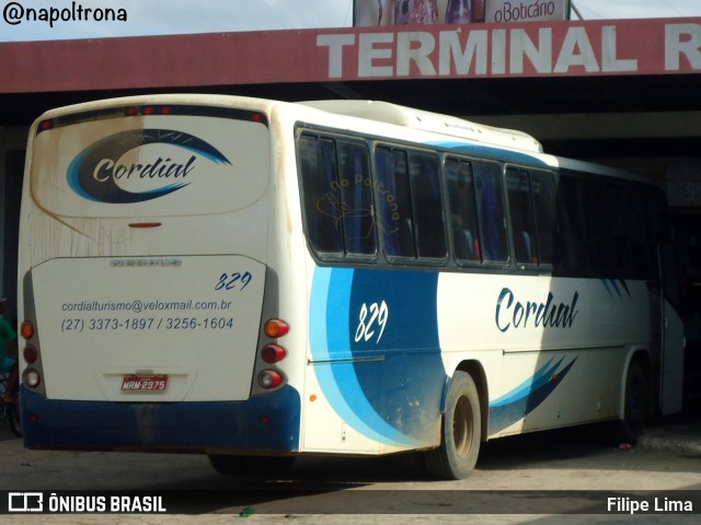 Viação Cordial Transportes e Turismo 829 na cidade de Mucuri, Bahia, Brasil, por Filipe Lima. ID da foto: 11589078.