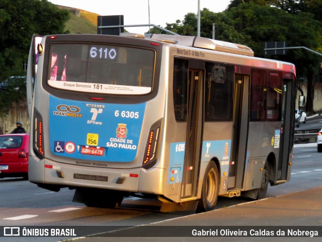 Transwolff Transportes e Turismo 6 6305 na cidade de São Paulo, São Paulo, Brasil, por Gabriel Oliveira Caldas da Nobrega. ID da foto: 11588372.