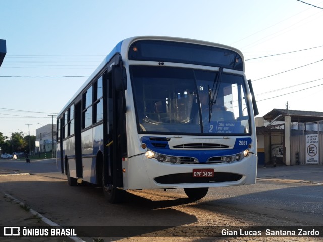 Transvida Transporte Coletivo 2061 na cidade de Ji-Paraná, Rondônia, Brasil, por Gian Lucas  Santana Zardo. Número da foto: #11610769.