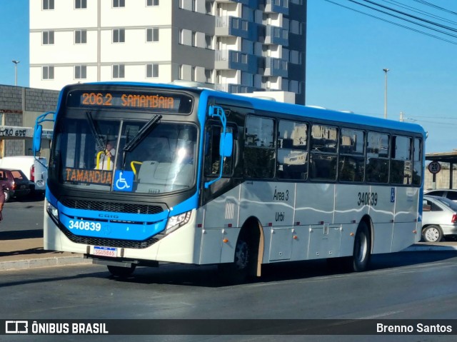 Urbi Mobilidade Urbana 340839 na cidade de Samambaia, Distrito Federal, Brasil, por Brenno Santos. ID da foto: 11610421.