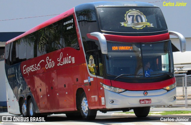 Expresso São Luiz 7770 na cidade de Goiânia, Goiás, Brasil, por Carlos Júnior. Número da foto: #11616877.