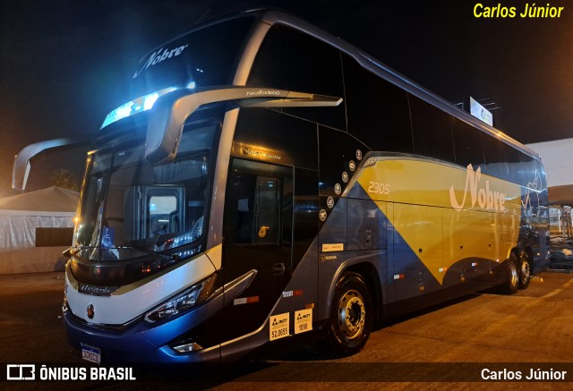 Nobre Transporte Turismo 2305 na cidade de Goiânia, Goiás, Brasil, por Carlos Júnior. ID da foto: 11617654.