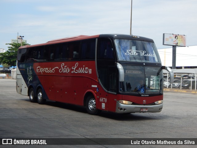 Expresso São Luiz 6870 na cidade de Goiânia, Goiás, Brasil, por Luiz Otavio Matheus da Silva. Número da foto: #11616915.