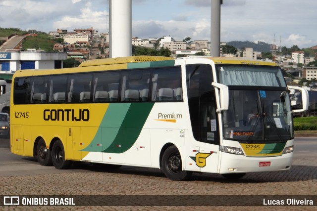 Empresa Gontijo de Transportes 12745 na cidade de João Monlevade, Minas Gerais, Brasil, por Lucas Oliveira. ID da foto: 11619624.