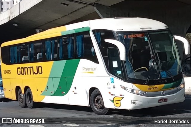 Empresa Gontijo de Transportes 18475 na cidade de Belo Horizonte, Minas Gerais, Brasil, por Hariel Bernades. ID da foto: 11618672.