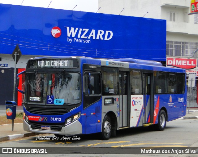 Next Mobilidade - ABC Sistema de Transporte 81.013 na cidade de Diadema, São Paulo, Brasil, por Matheus dos Anjos Silva. ID da foto: 11618808.