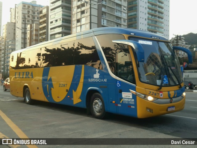 Viação Ultra 2287 na cidade de Santos, São Paulo, Brasil, por Davi Cesar. ID da foto: 11620760.