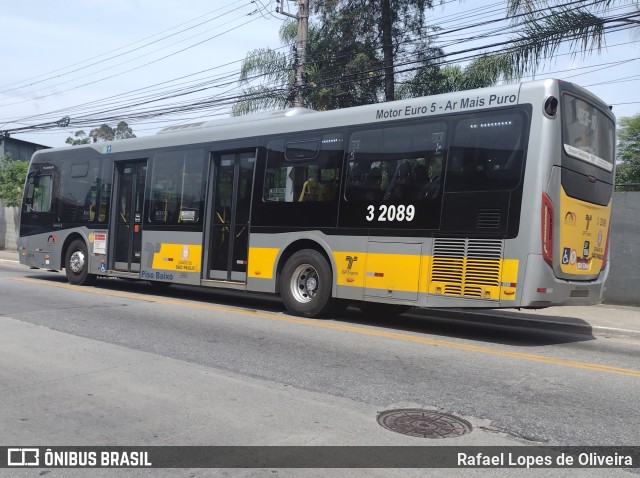 Viação Metrópole Paulista - Zona Leste 3 2089 na cidade de São Paulo, São Paulo, Brasil, por Rafael Lopes de Oliveira. Número da foto: #11620350.