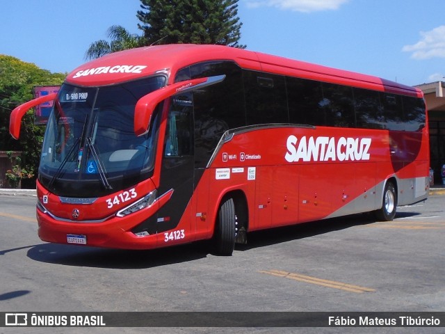 Viação Santa Cruz 34123 na cidade de Três Corações, Minas Gerais, Brasil, por Fábio Mateus Tibúrcio. ID da foto: 11622271.