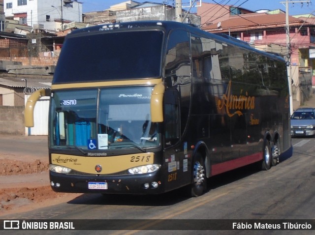 América Turismo 2518 na cidade de Três Corações, Minas Gerais, Brasil, por Fábio Mateus Tibúrcio. ID da foto: 11624435.