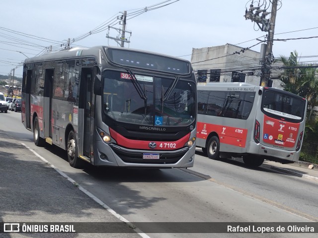 Pêssego Transportes 4 7102 na cidade de São Paulo, São Paulo, Brasil, por Rafael Lopes de Oliveira. Número da foto: #11624570.