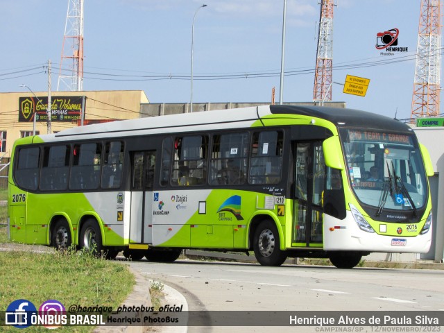 Itajaí Transportes Coletivos 2076 na cidade de Campinas, São Paulo, Brasil, por Henrique Alves de Paula Silva. Número da foto: #11624777.