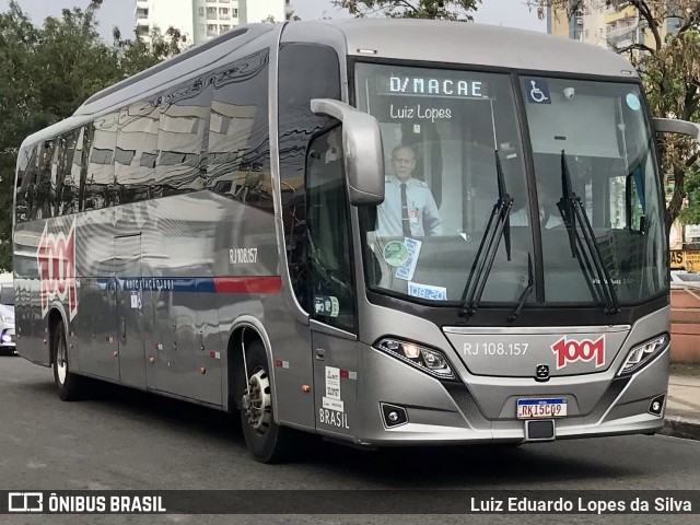 Auto Viação 1001 RJ 108.157 na cidade de Campos dos Goytacazes, Rio de Janeiro, Brasil, por Luiz Eduardo Lopes da Silva. ID da foto: 11624073.