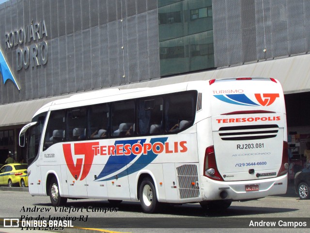 Viação Teresópolis RJ 203.081 na cidade de Rio de Janeiro, Rio de Janeiro, Brasil, por Andrew Campos. Número da foto: #11628465.