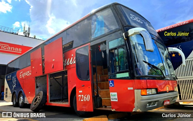 Expresso São Luiz 7260 na cidade de Goiânia, Goiás, Brasil, por Carlos Júnior. ID da foto: 11630769.